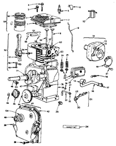 Cylinder And Crankcase Diagram and Parts List for 130200-130299 3129-01-3129-01 Briggs and Stratton Engine